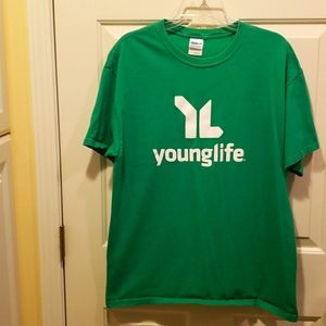Gildan Young Life Green Short-sleeve T-shirt Size: L